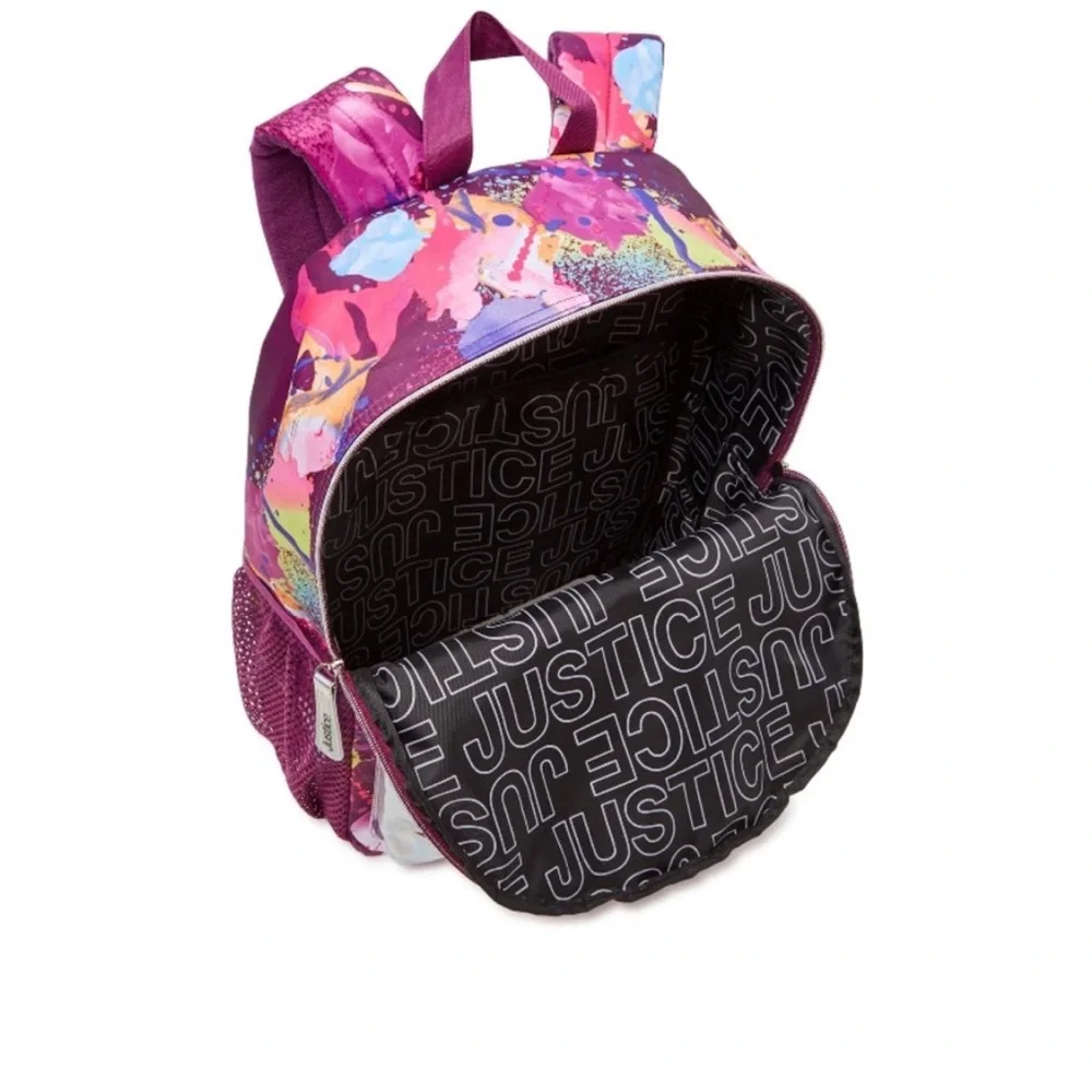 Justice Backpack Purple Splatter